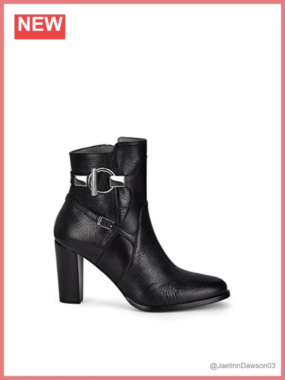 Genuine Deer Leather Ankle Booties with Side Zipper - Block Heel